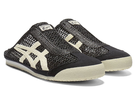 Orixa Kicks Mexico 66 Sabot sneakers in black and white with stylish design, featuring the classic low-top silhouette and laces.