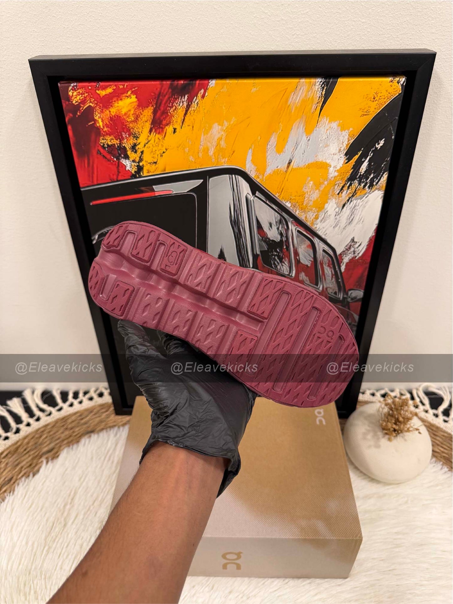 Loewe x ON Wmns Cloudtilt sneaker in 'Beet Red'