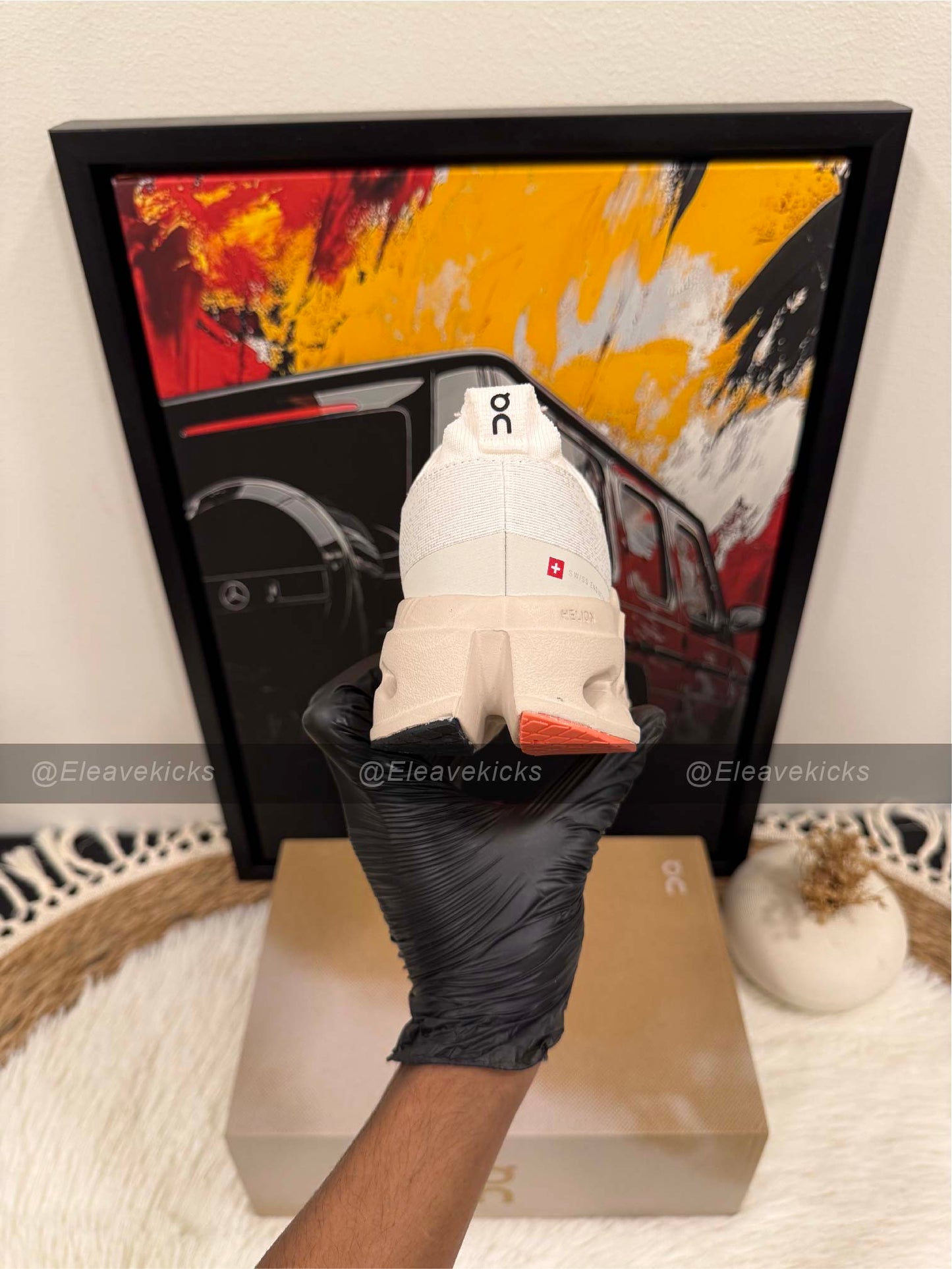 On Cloudsurfer Max shoe in 'Ivory/Salmon'