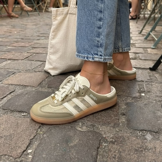 Adidas Samba OG Mule "cream white" colorway.