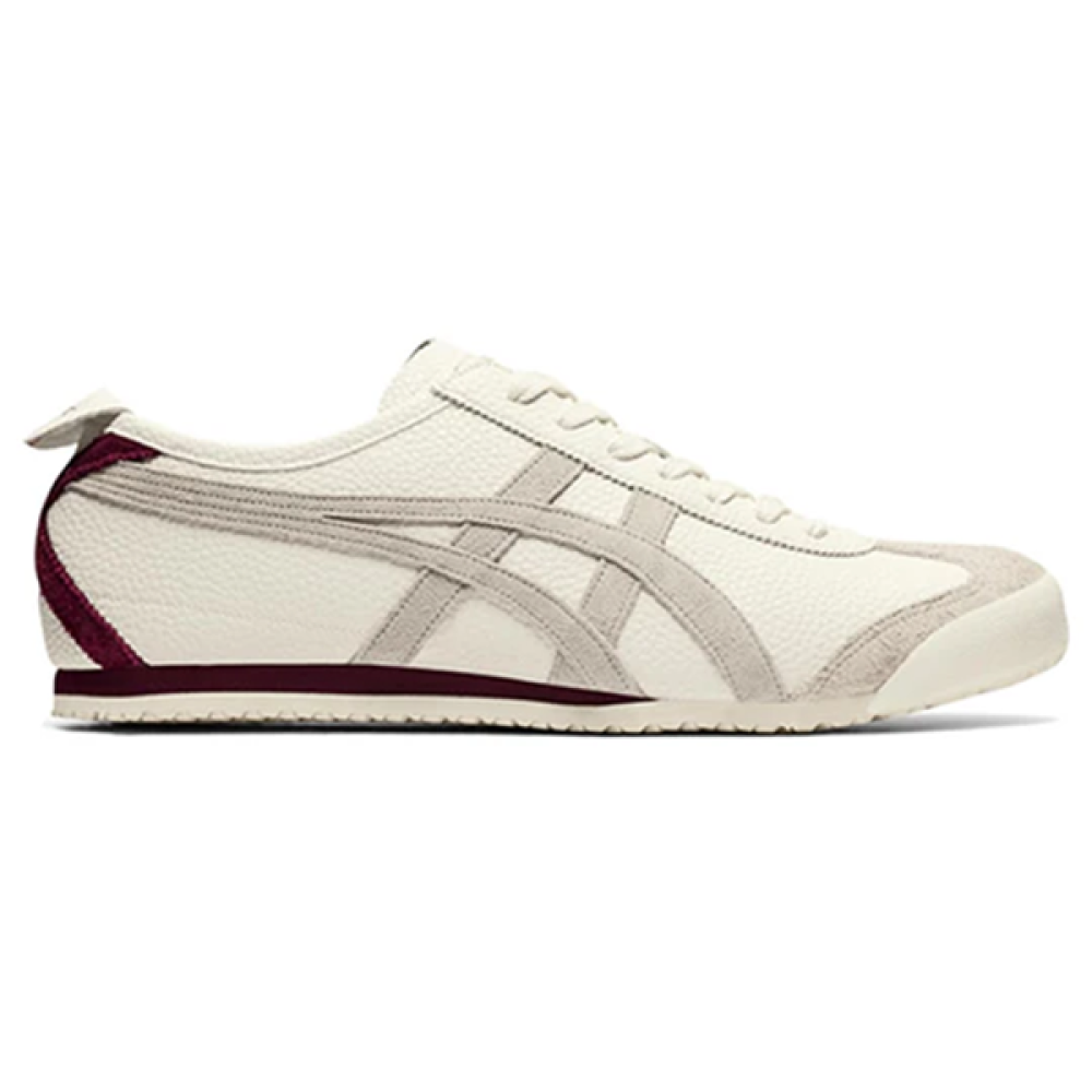 Onitsuka Tiger Mexico 66 sneakers in cream off-white with classic design and white laces, displayed on a white background
