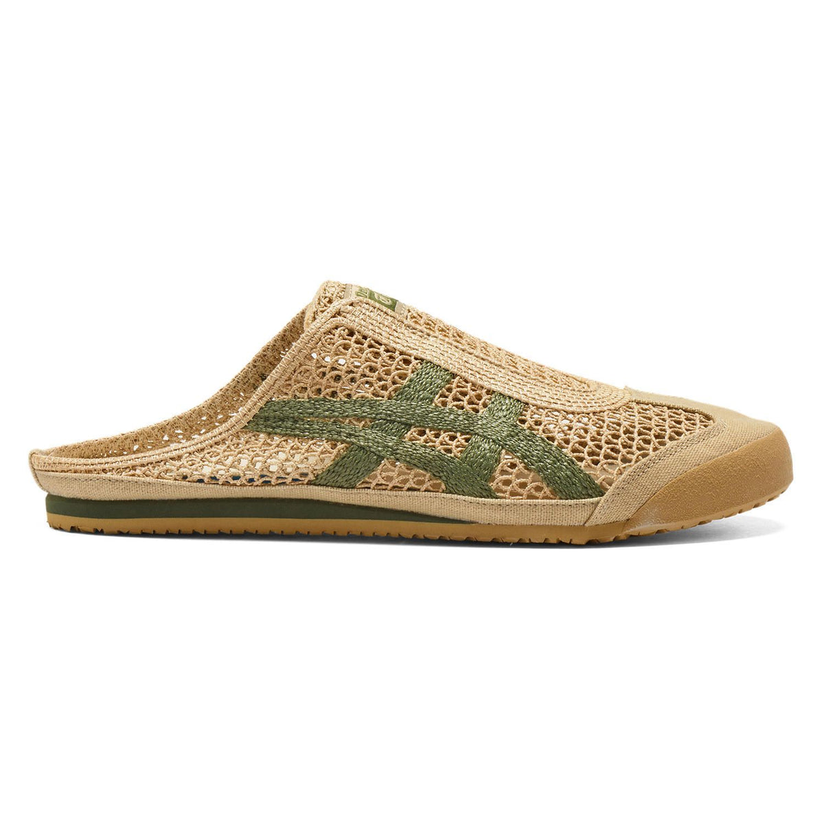 Orixa Kicks Mexico 66 Sabot sneakers in beige and green with classic design and comfortable slip-on style.