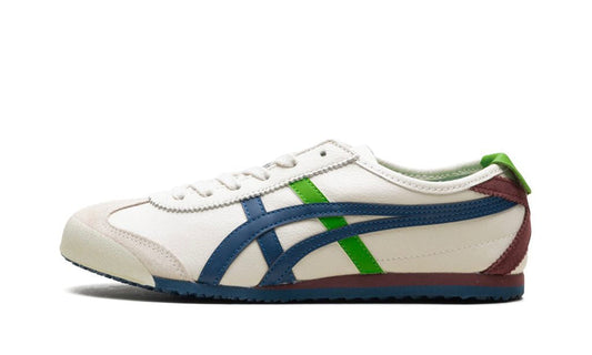 Onitsuka Tiger Mexico 66 sneakers in cream and mako blue color, featuring classic design and branding details.
