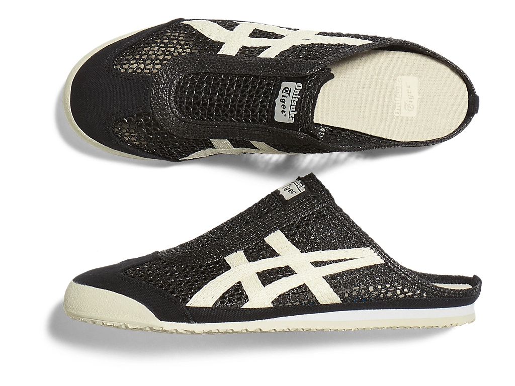 Orixa Kicks Mexico 66 Sabot sneakers in black and white with classic design and contrasting color details.