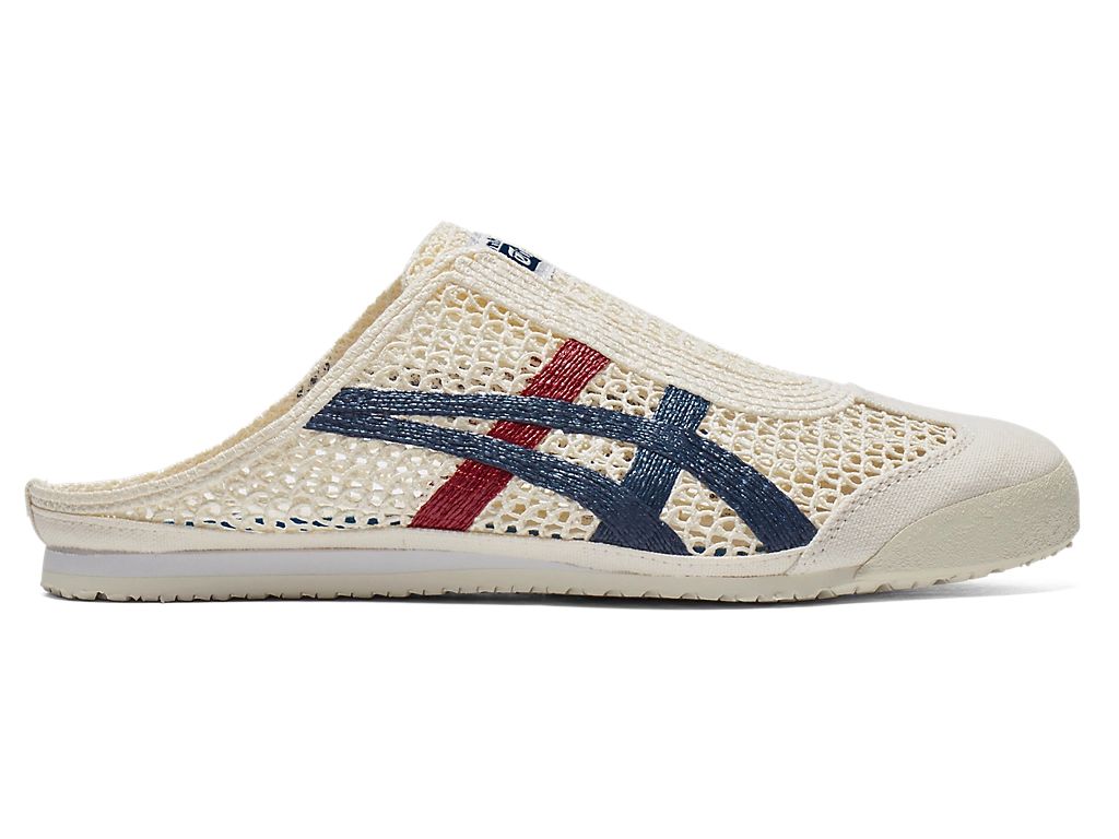 Orixa Kicks Mexico 66 Sabot sneaker in cream and Mako Blue with white accents, displayed on a plain background.