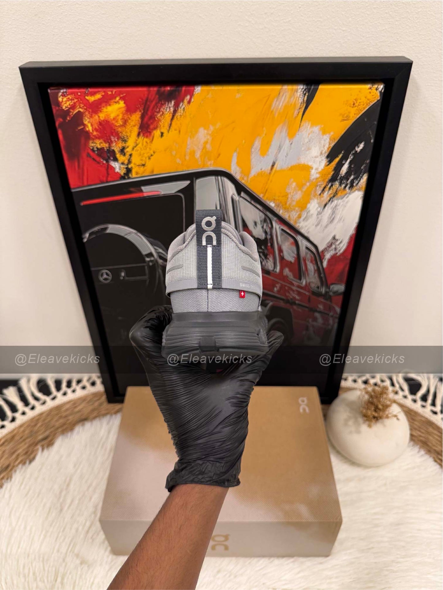 On Cloud 6 waterproof shoe in the Alloy/Wolf