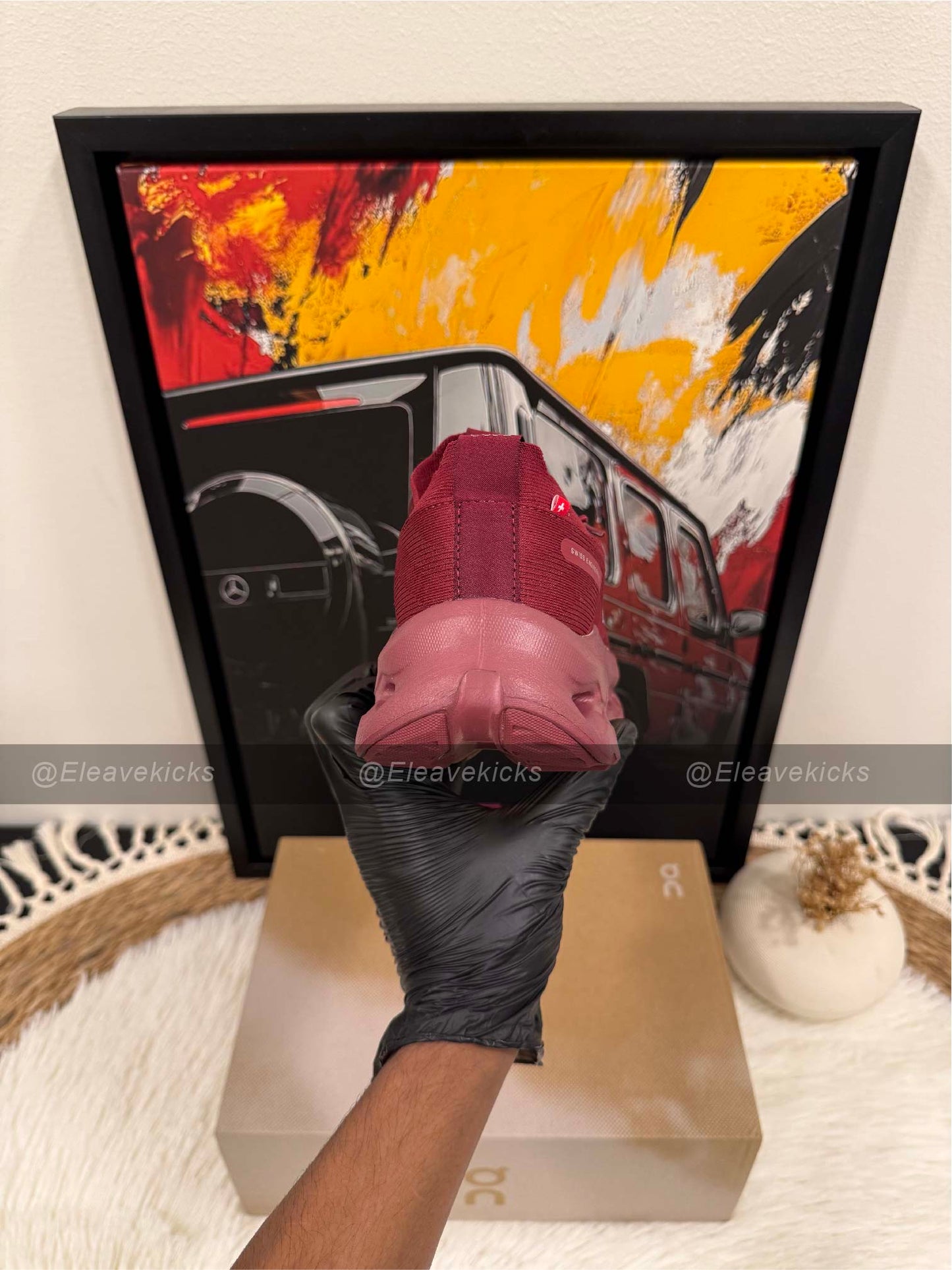 Loewe x ON Wmns Cloudtilt sneaker in 'Beet Red'