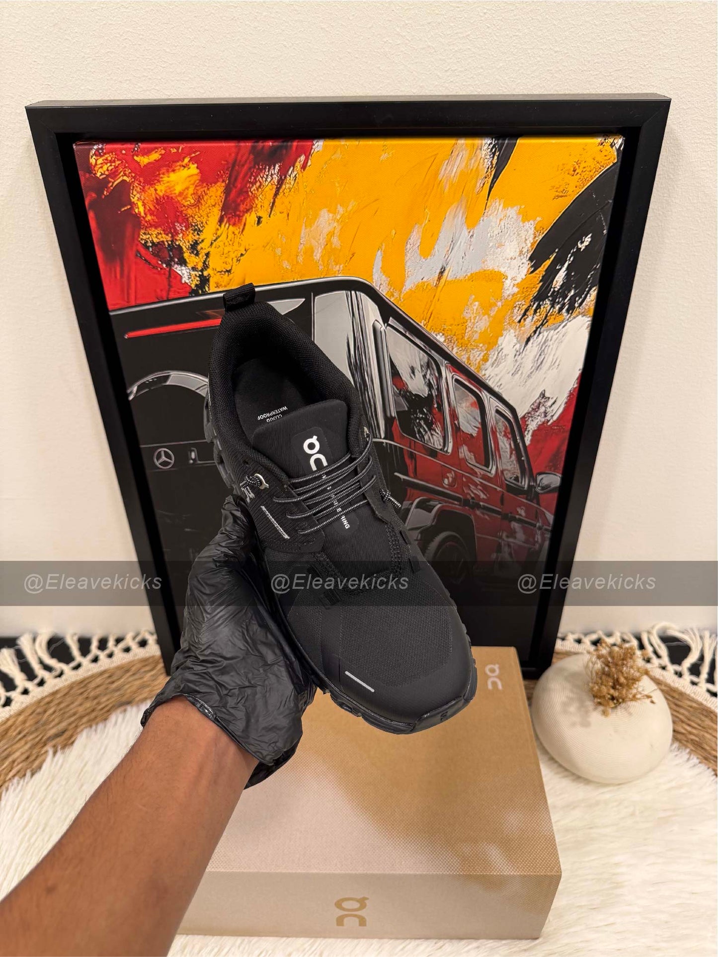 On Cloud 6 waterproof in all black.