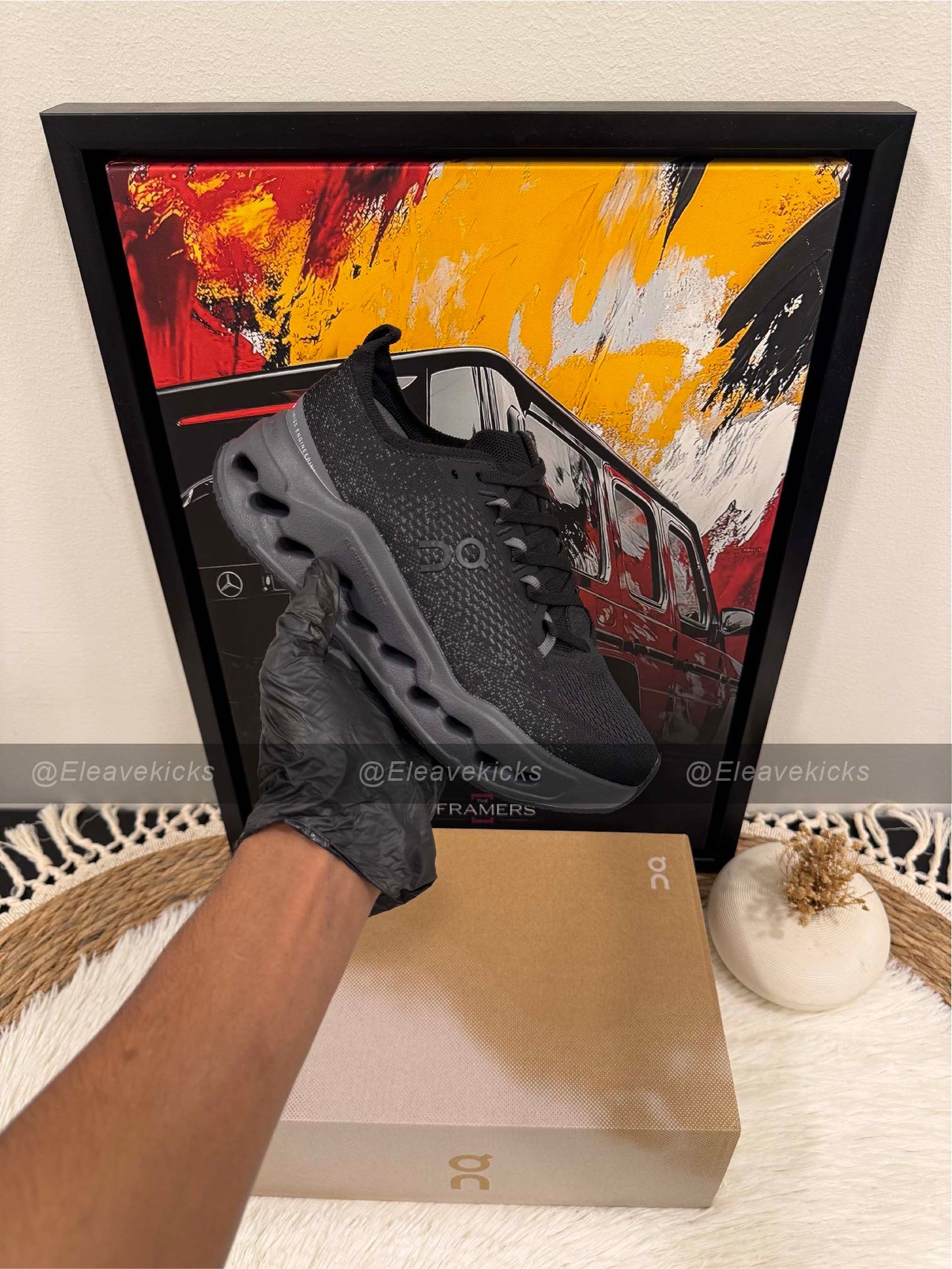 On Running Cloudsurfer Max shoe in the Black Eclipse