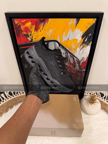 On Running Cloudsurfer Max shoe in the Black Eclipse