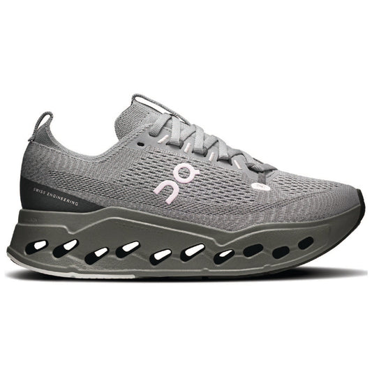 On Cloudsurfer Max shoe in the Alloy/Asphalt